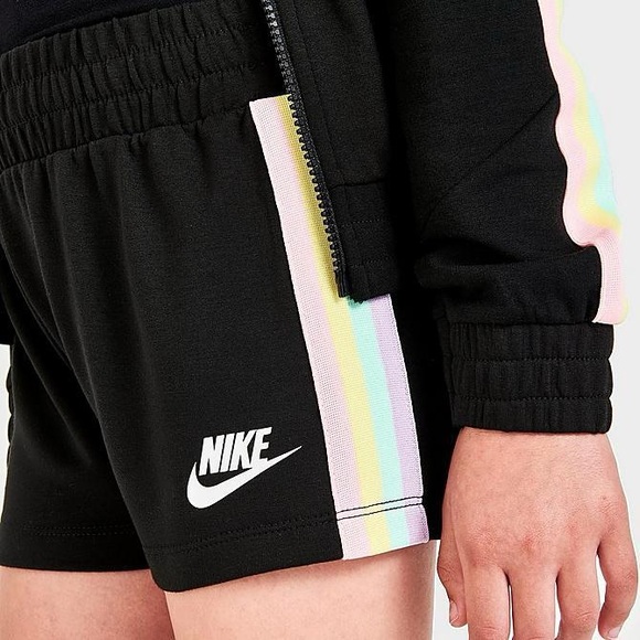 Nike Kids Black Shorts with Rainbow Stripes, size 24 months, baby girl - Picture 1 of 5